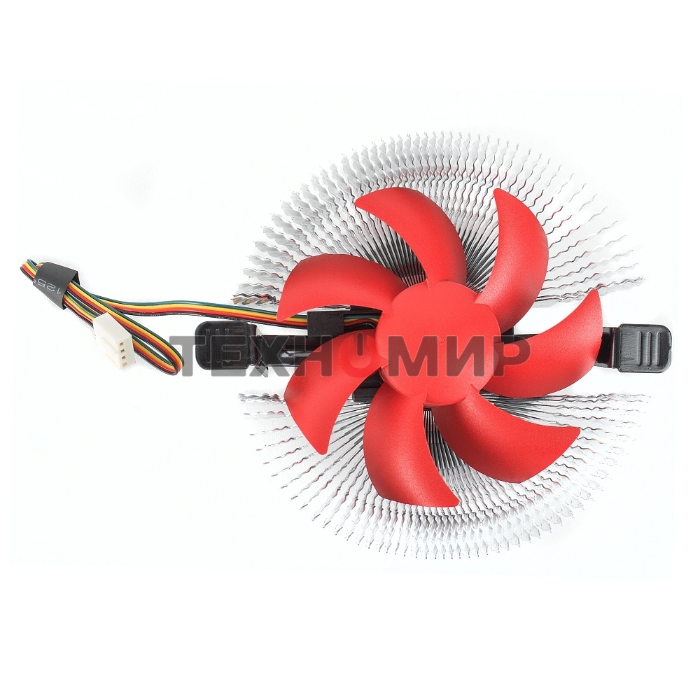 Кулер для процессора Crown CM-91PWM v2 серебристый/красный, 90 мм, алюминий, 2000 об/мин, 20 дБ, 4 pin, 125 Вт, 57 мм