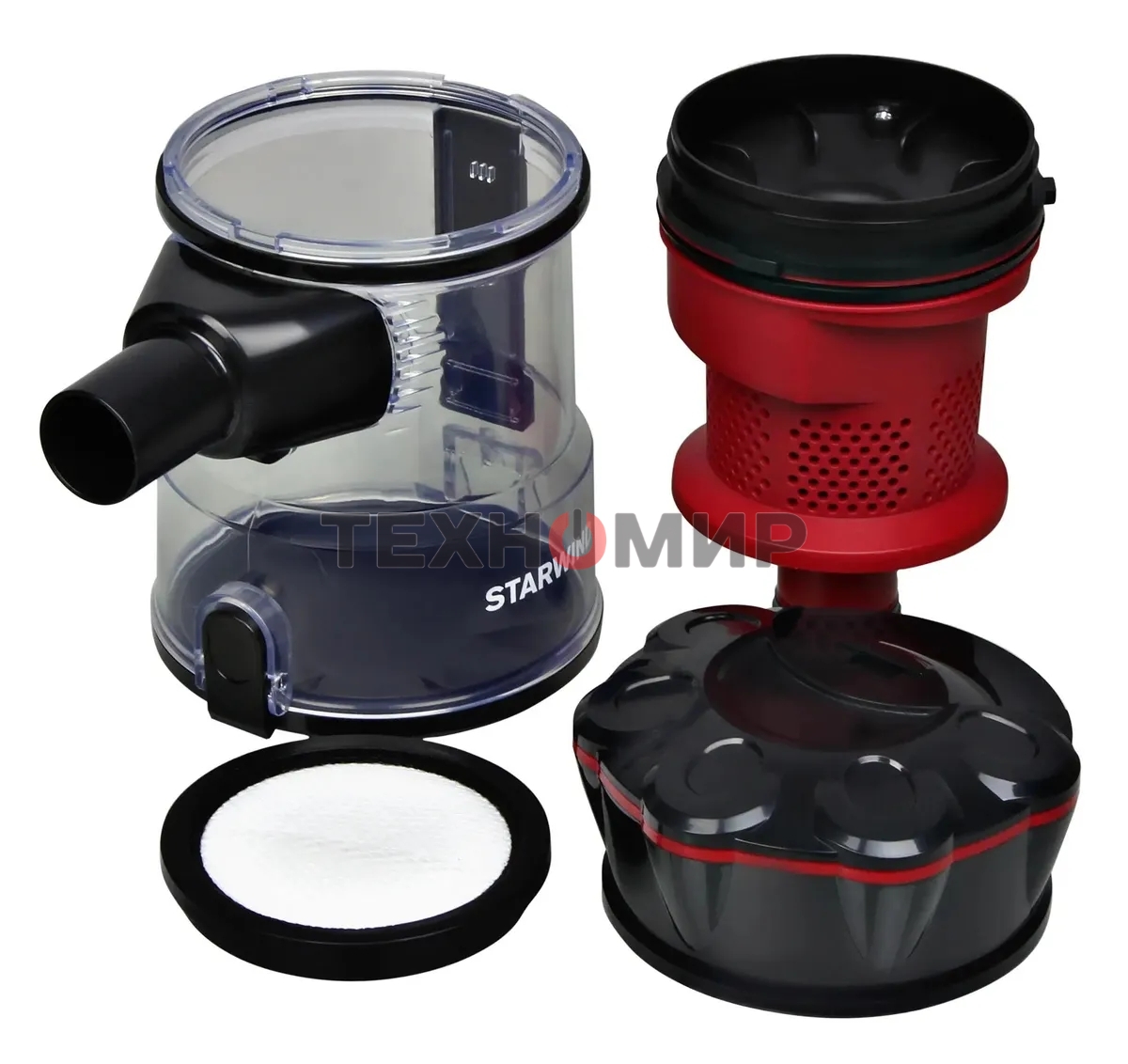 Пылесос ручной Starwind SCH1310 красный/черный, питание от сети, 120 Вт, пылесборник 0.6 л