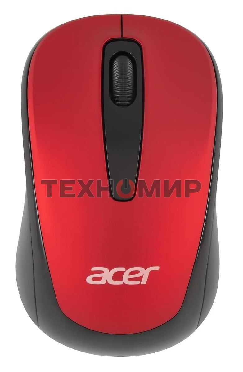 Мышь беспроводная Acer OMR136 красный, 1000 dpi, радиоканал, USB, кнопки - 3