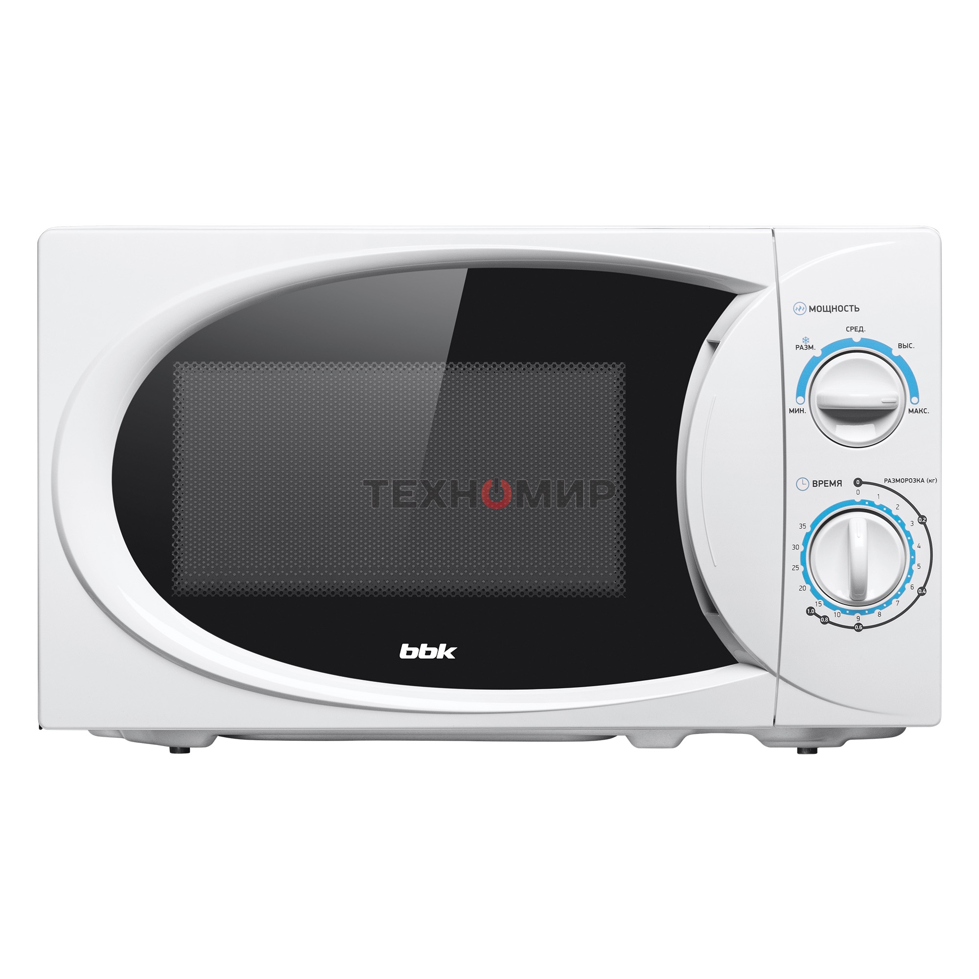Микроволновая печь BBK 20MWS-710M/W белый, 20 л, 700 Вт, переключатели - поворотный механизм