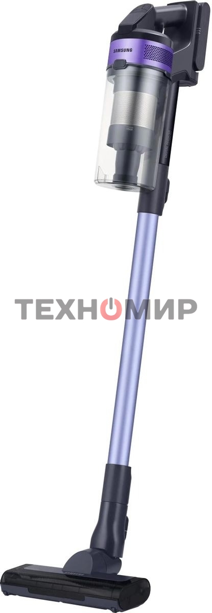 Пылесос вертикальный Samsung VS15A6031R4/EV фиолетовый/черный, питание от аккумулятора, 150 Вт, уборка сухая, пылесборник 0.8 л, работа от АКБ max 40 мин.