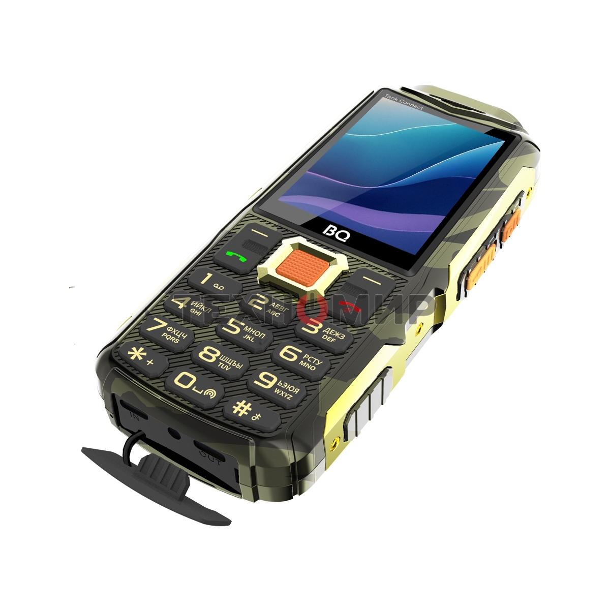 Мобильный телефон BQ 2430L Tank Connect камуфляж/золотистый