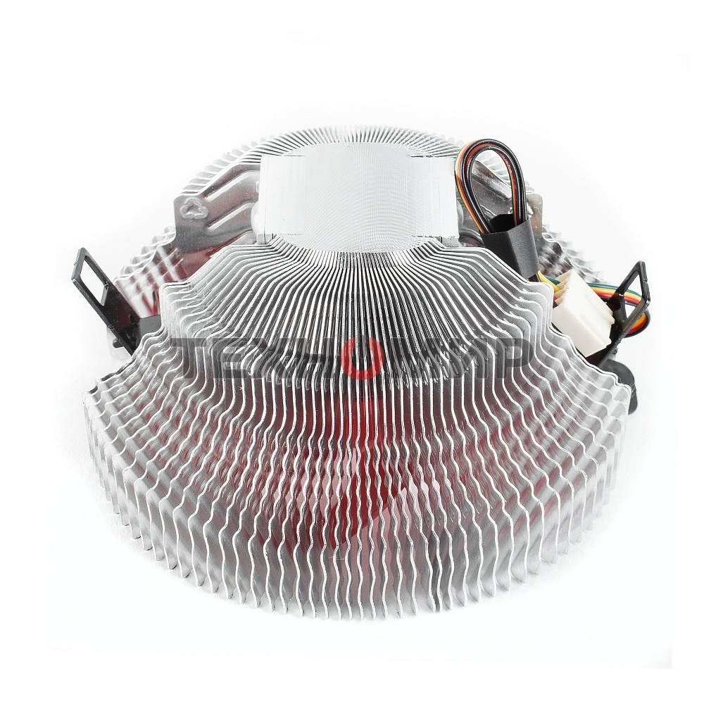 Кулер для процессора Crown CM-91PWM v2 серебристый/красный, 90 мм, алюминий, 2000 об/мин, 20 дБ, 4 pin, 125 Вт, 57 мм