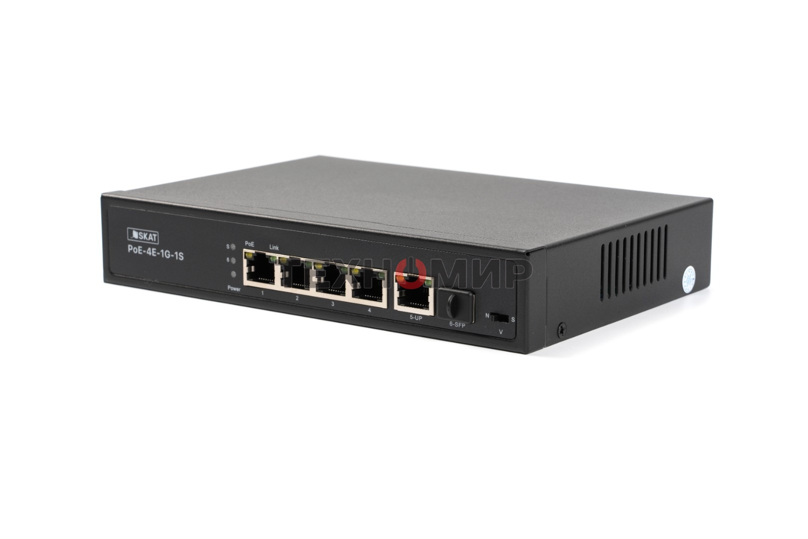 Коммутатор SKAT PoE-4E-1G-1S PoE Plus 60Вт порты: 4-Ethernet 1-Uplink 1-SFP