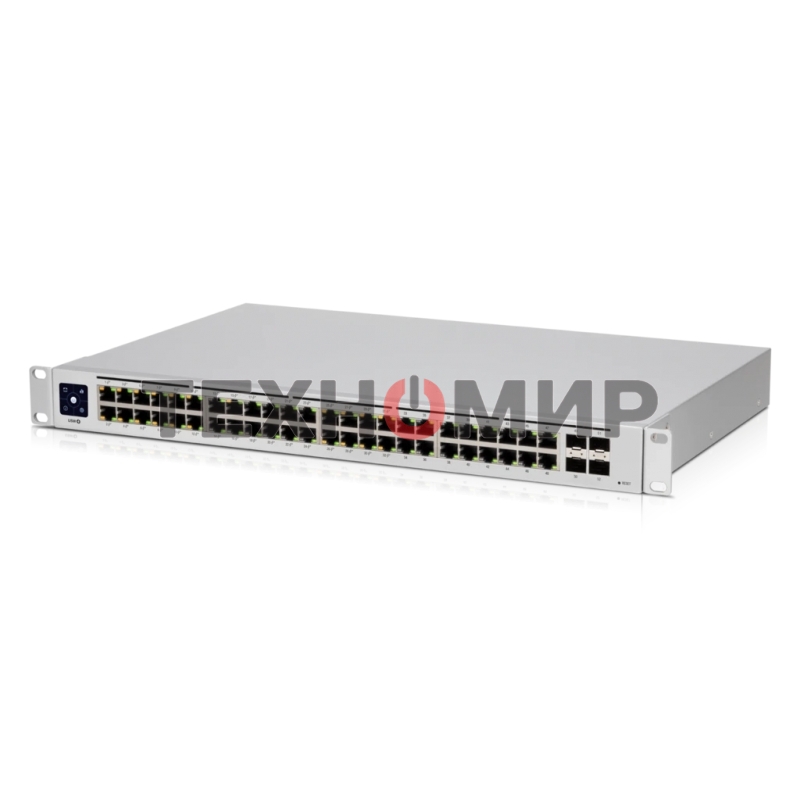 Коммутатор PoE в стойку UniFi Switch 48 PoE USW-48-PoE-EU Ubiquiti 48х 1G RJ45, 4х SFP, раздача 195 Вт, (072146)