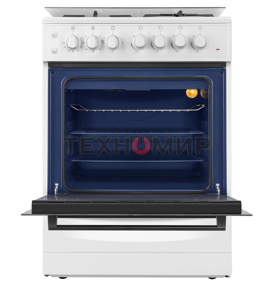 Плита комбинированная Maunfeld MGC60ECW04 белый, газовых конфорок 4 шт, духовка электрическая 65 л, 60 см x 88 см x 65 см