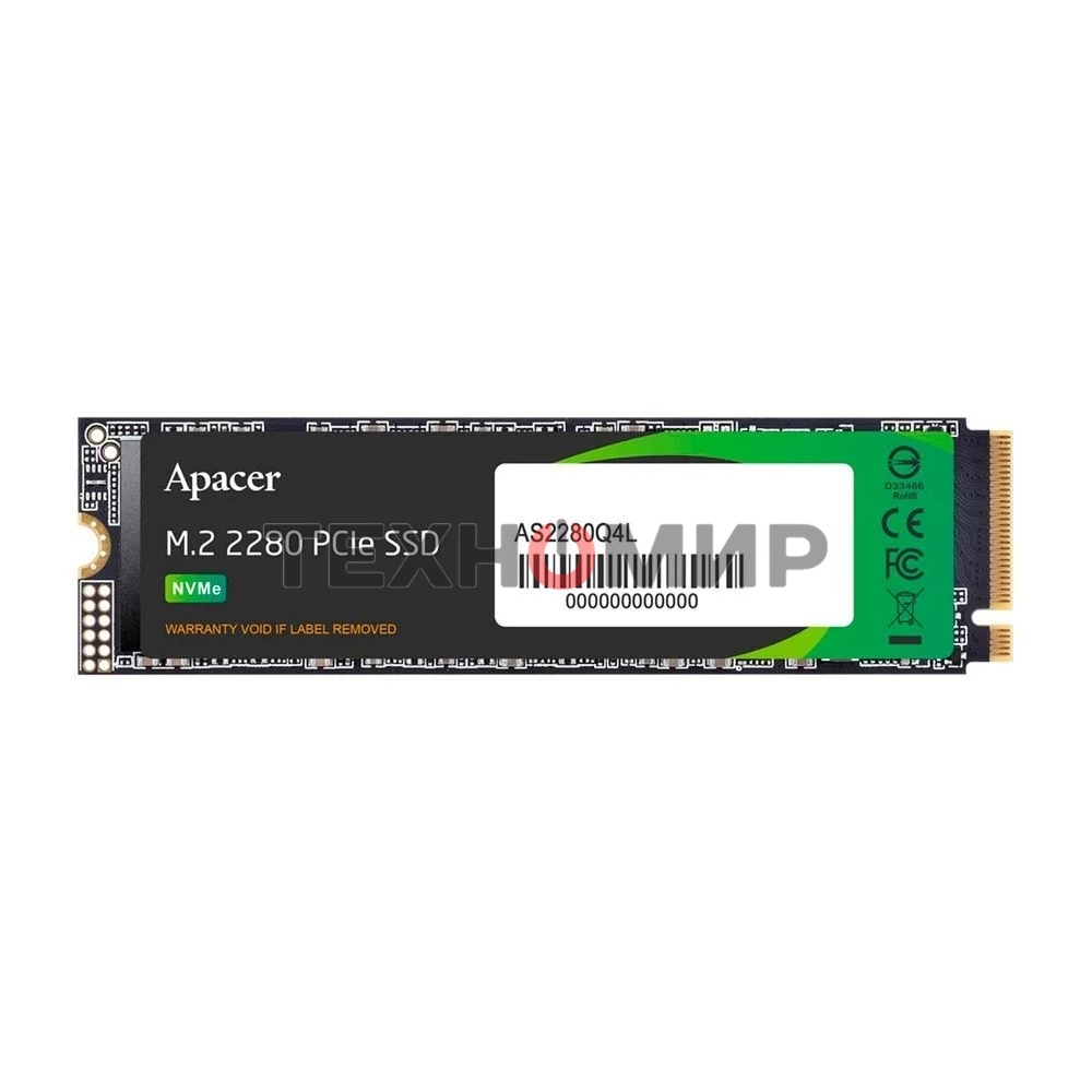 Накопитель SSD Apacer 256Gb, M.2 2280, PCIe Gen4x4, NVMe 1.4, R/W 3300/1300