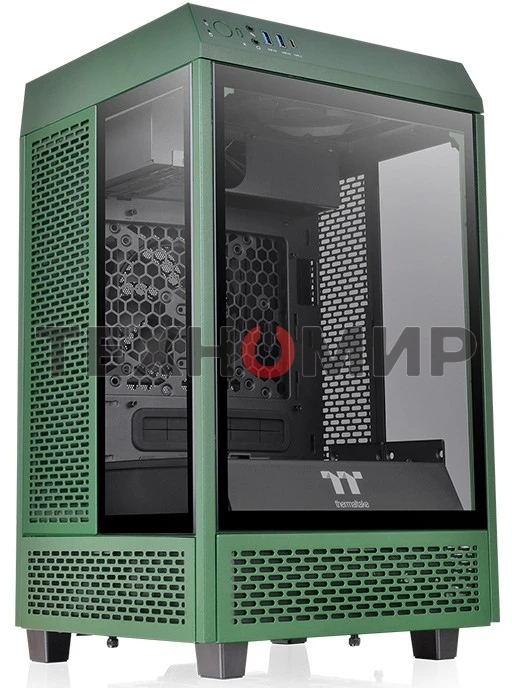 Компьютерный корпус Thermaltake The Tower 100 Racing Green без БП miniITX 1x120мм 3x140мм 2xUSB 3.0 audio bott PSU