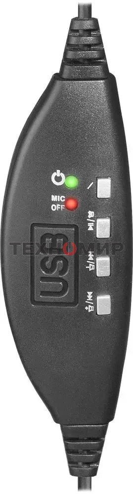 Гарнитура проводная Defender Gryphon 750U USB, черный, 1.8м кабель