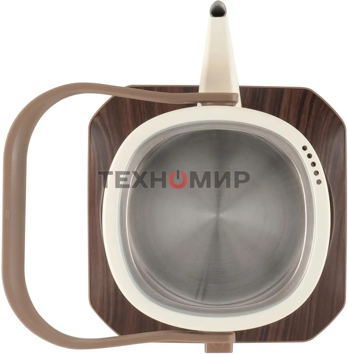 Чайник электрический Hyundai HYK-S2043 0,6 л, 1000 Вт, кремовый/коричневый