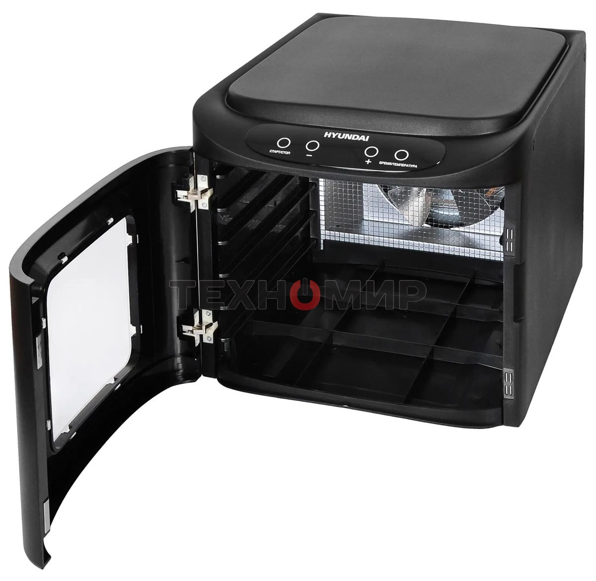 Сушка для фруктов и овощей Hyundai HYFD-P1203 12под. 500 Вт, черный