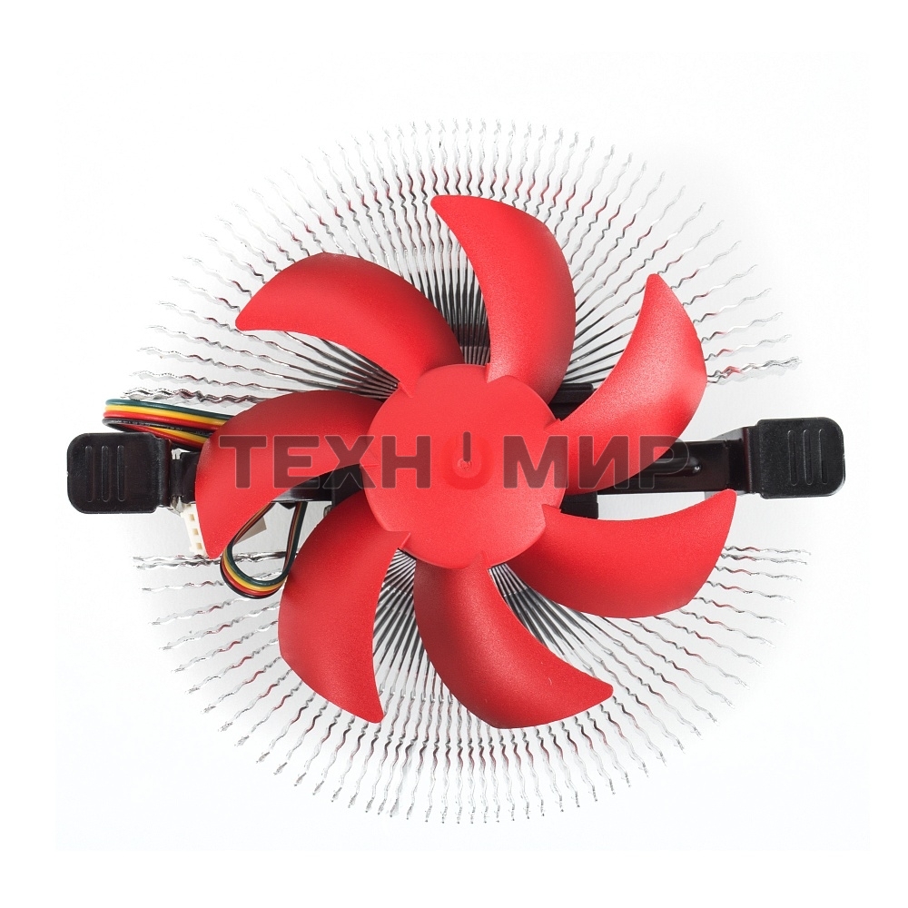Кулер для процессора Crown CM-91PWM v2 серебристый/красный, 90 мм, алюминий, 2000 об/мин, 20 дБ, 4 pin, 125 Вт, 57 мм