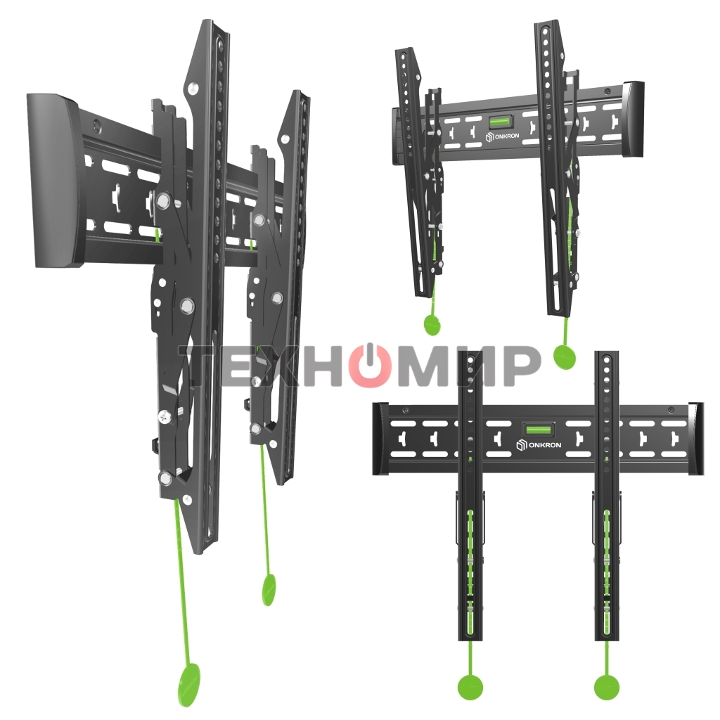 Кронштейн ONKRON TM5W/32-65'' макс 400*400 наклон +12º от стены: 35-145мм, макс вес 68,2кг, встр уровень, белый