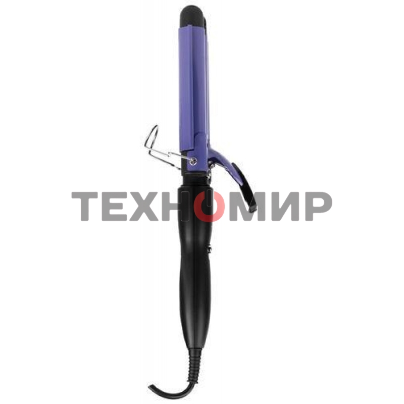Стайлер Galaxy Line GL 4642, черный с фиолетовым, без регулировки температуры, 110 Вт, тройной, макс темп. 200°C, нагрев. элемент с защитой от перегрева, рабочие поверхн. диаметром 25 мм, рабочая поверхность с керамич. покрытием, индикатор работы, длина ш