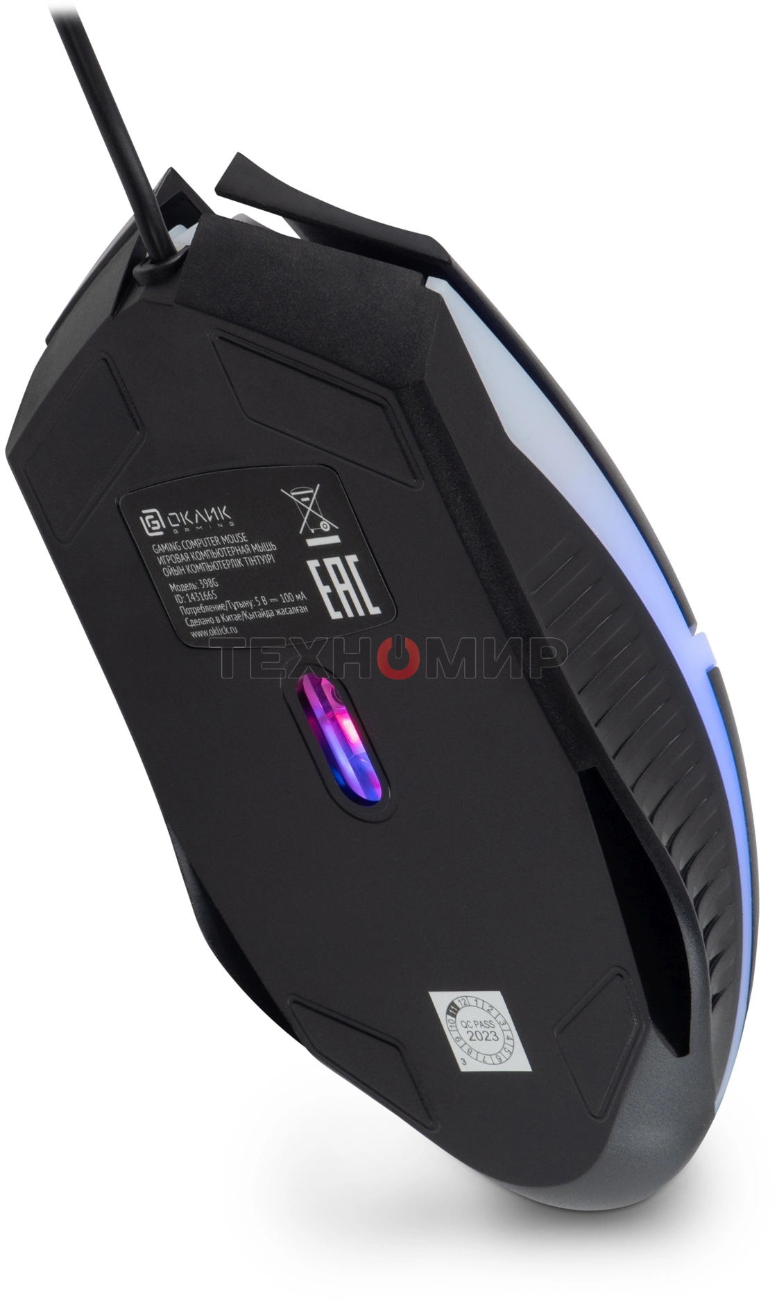 Мышь проводная Oklick 398G черный, 2400 dpi, USB, кнопки - 4