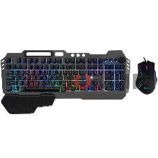 Комплект клавиатура + мышь Оклик GMNG 700GMK клав:черный мышь:черный USB Multimedia LED