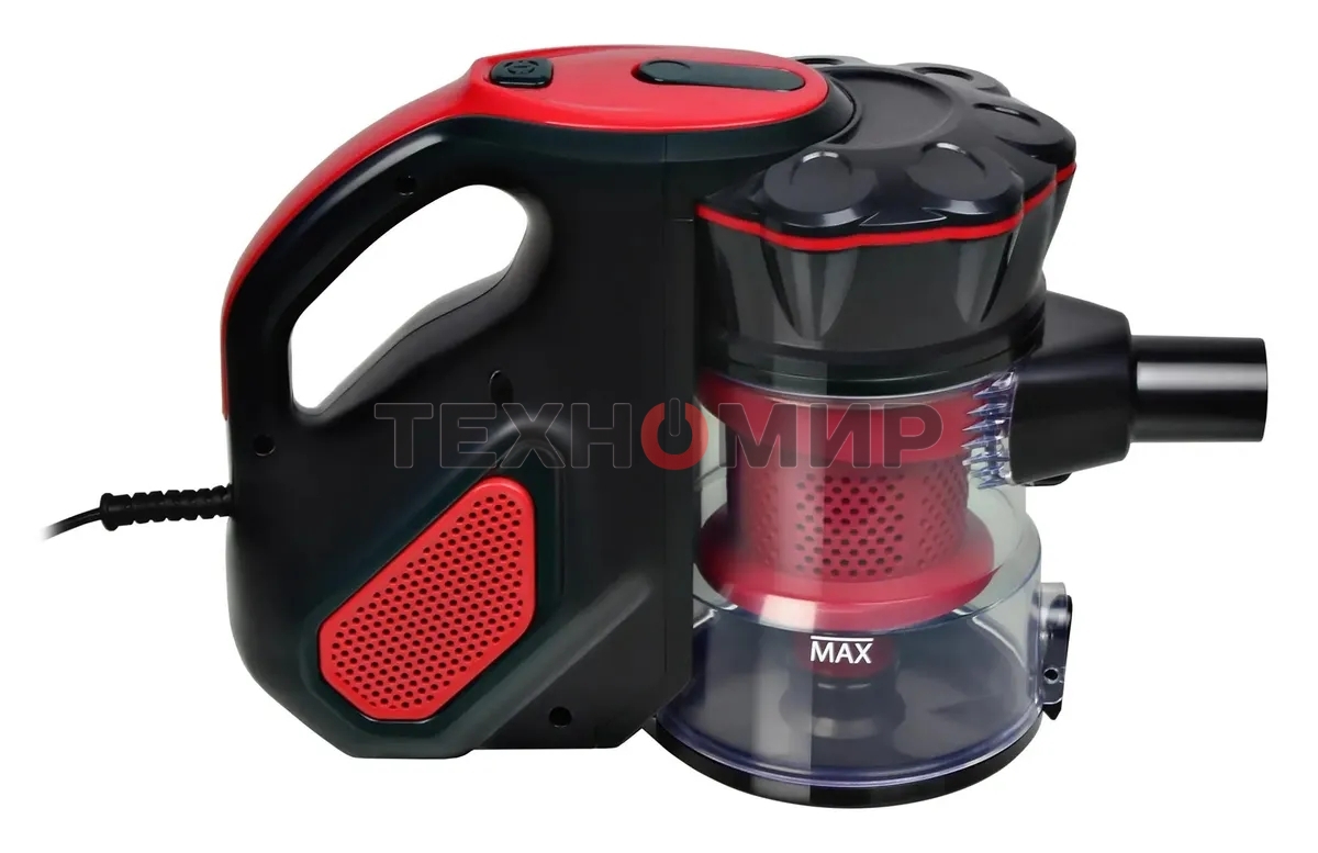 Пылесос ручной Starwind SCH1310 красный/черный, питание от сети, 120 Вт, пылесборник 0.6 л