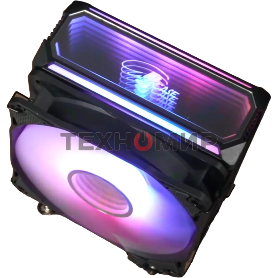 Кулер для процессора Eurocase 4PI120ARGB черный, 120 мм, алюминий/медь, 1800 об/мин, 36 дБ, 4 pin, 180 Вт, 157 мм