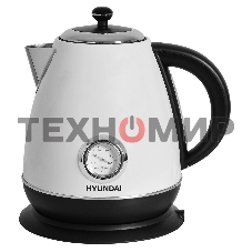 Чайник электрический Hyundai HYK-S4502 1.7 л, 2200 Вт, жемчужный/черный (корпус: нержавеющая сталь/пластик)