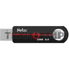 Флешка USB Netac US18 (NT03US18C-064G-32BK), 64Gb, USB 3.2/TypeC, R/W 200/100, черный/красный
