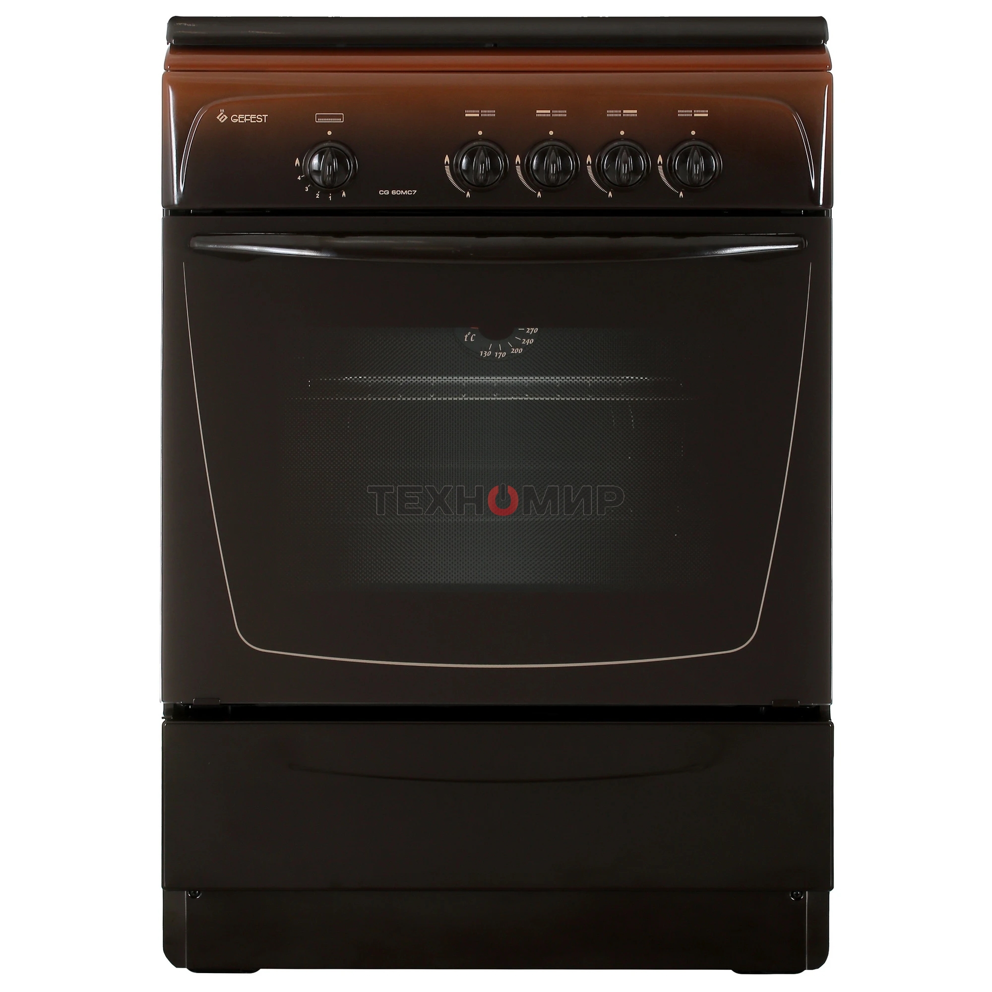 Плита газовая Gefest CG 60М C7 К83 коричневый, конфорок 4 шт, духовка 63 л, 60 см x 85 см x 60 см
