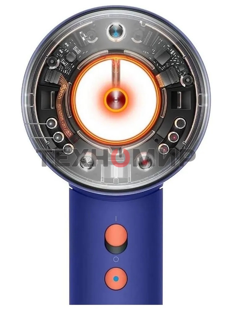 Фен Dyson Supersonic HD16 синий/оранжевый, 1600 Вт, компактный, ионизация