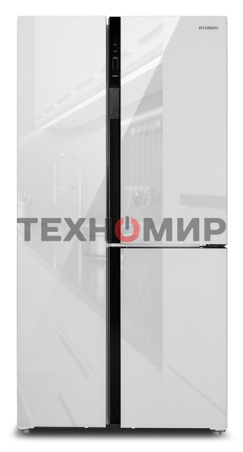 Холодильник Hyundai CS6073FV белое трехкамерный Side by Side 329/223л морозилка сбоку No Frost, Side by Side