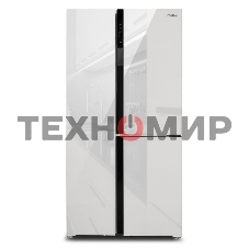 Холодильник Hyundai CS6073FV белое трехкамерный Side by Side 329/223л морозилка сбоку No Frost, Side by Side