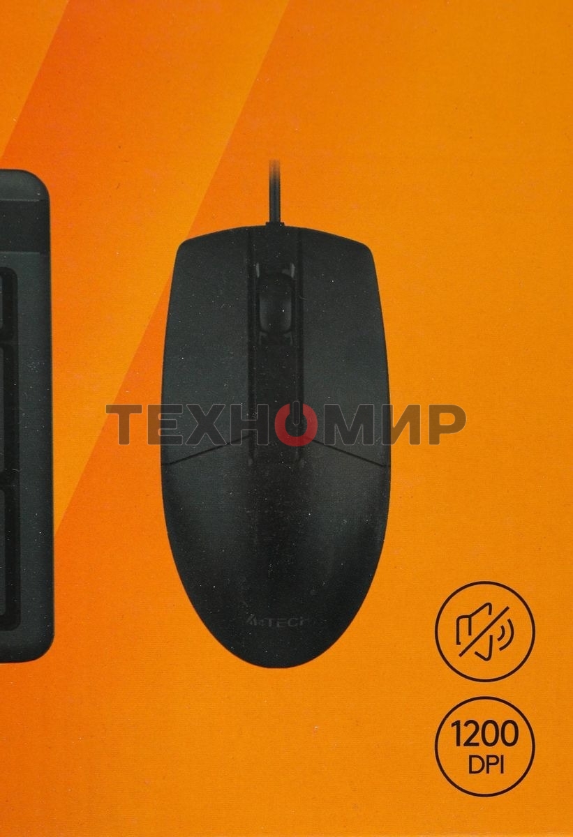 Комплект клавиатура+мышь A4Tech KK-3330S проводной, USB, 1200 DPI, чёрный