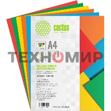 Бумага Cactus CS-CPC-A480200 A4/80г/м2/200л./радуга интенсив (5цветов)