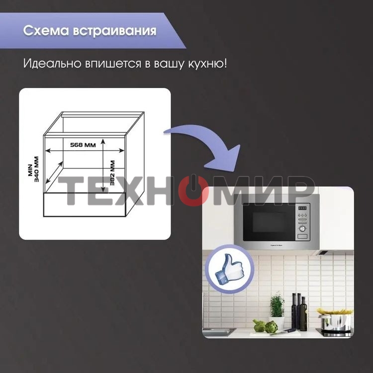 Встраиваемая микроволновая печь Zigmund & Shtain BMO 16.202 S