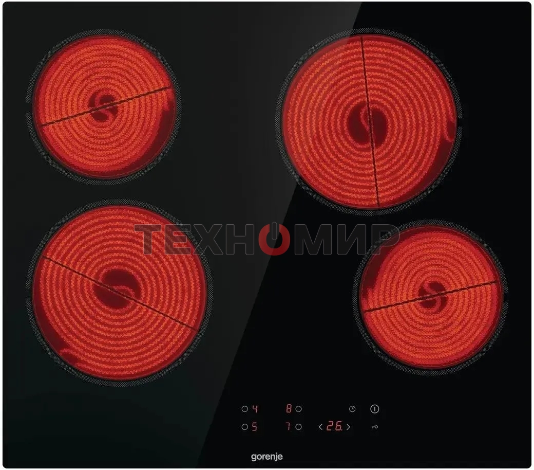 Электрическая варочная панель Gorenje ECT641BSCE Hi-Light, независимая, черный