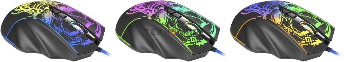 Мышь проводная Defender Bulletstorm GM-928 черный, 7200 dpi, USB, кнопки - 7