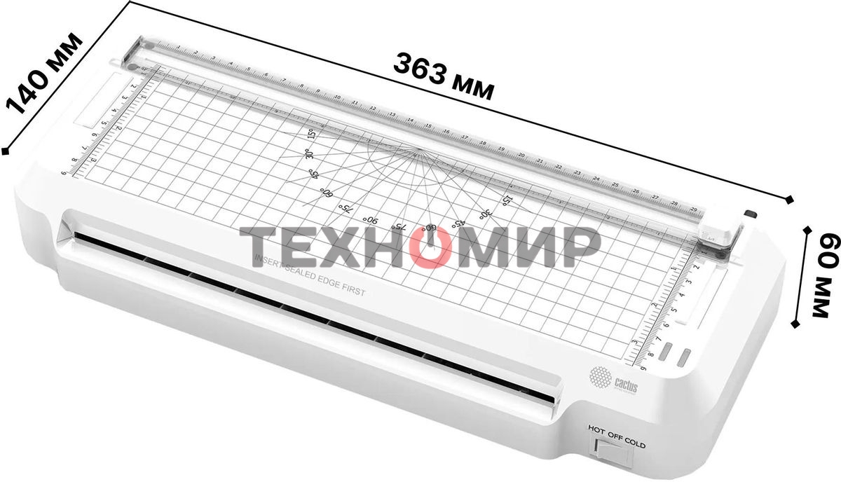 Ламинатор Cactus CS-LAB-F2 белый A4 (70-125мкм) 25 см/мин (2 вал.) хол. лам. лам. фото