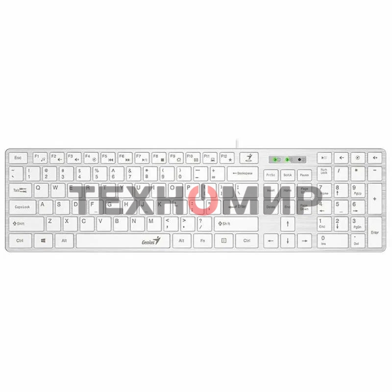 Клавиатура Genius Slimstar 126 проводная, USB Type-A, белый