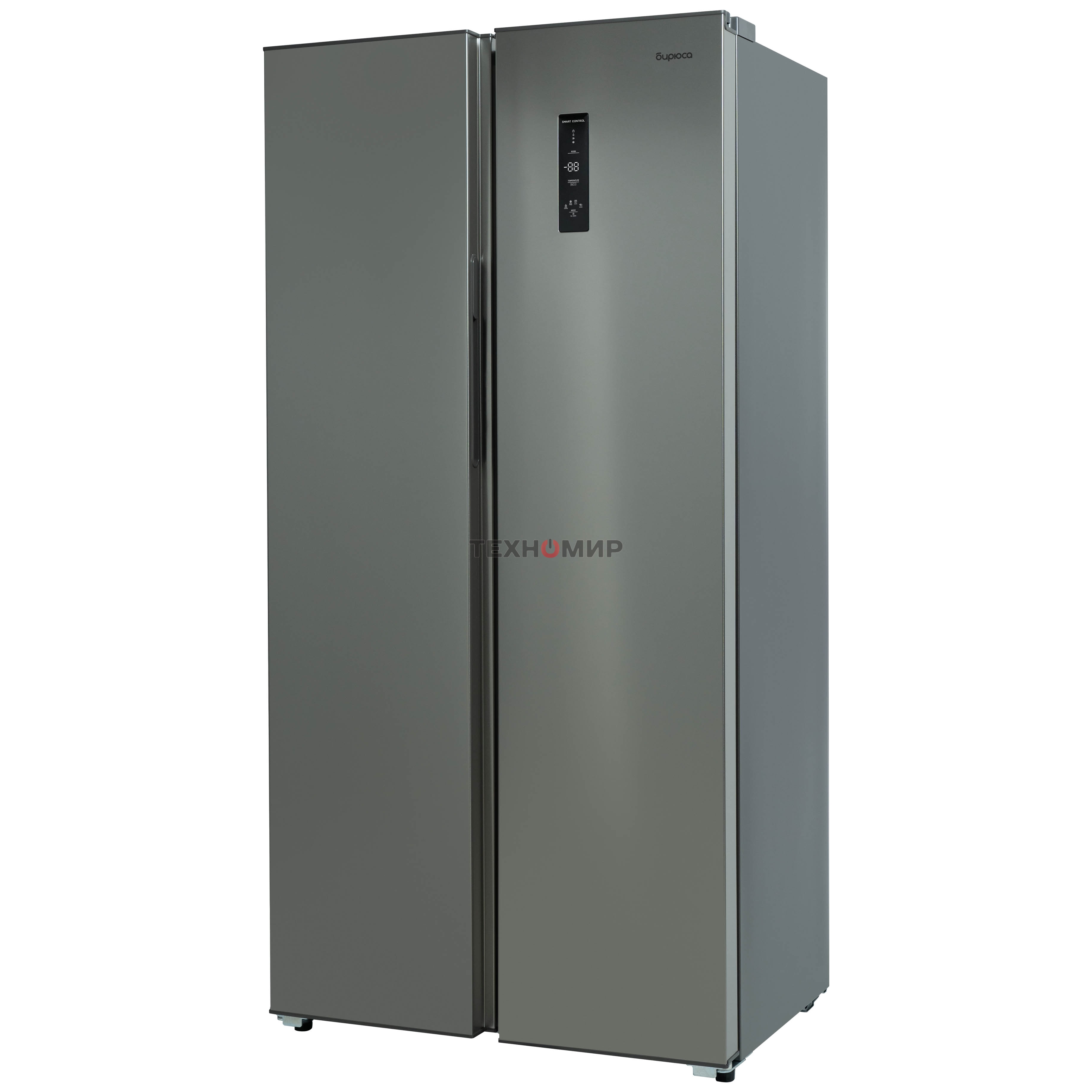 Холодильник Бирюса SBS 400 I нержавеющая сталь двухкамерный 232/168 л морозилка слева, No Frost, Side-by-side