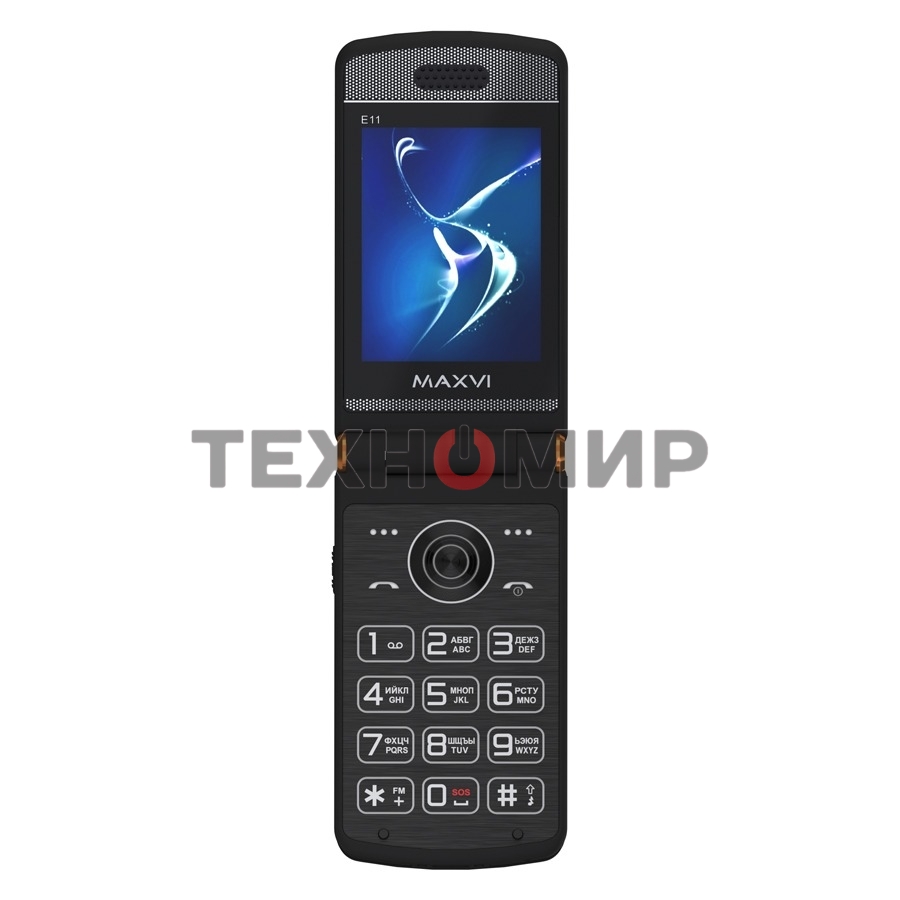 Мобильный телефон Maxvi E11 черный/золотистый