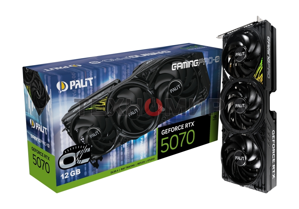Видеокарта Palit PA-RTX 5070Ti GAMINGPRO-S OC 16Gb RTX5070TI 16Gb 256bit GDDR7 2295/28000 HDMIx1 DPx3 HDCP Ret