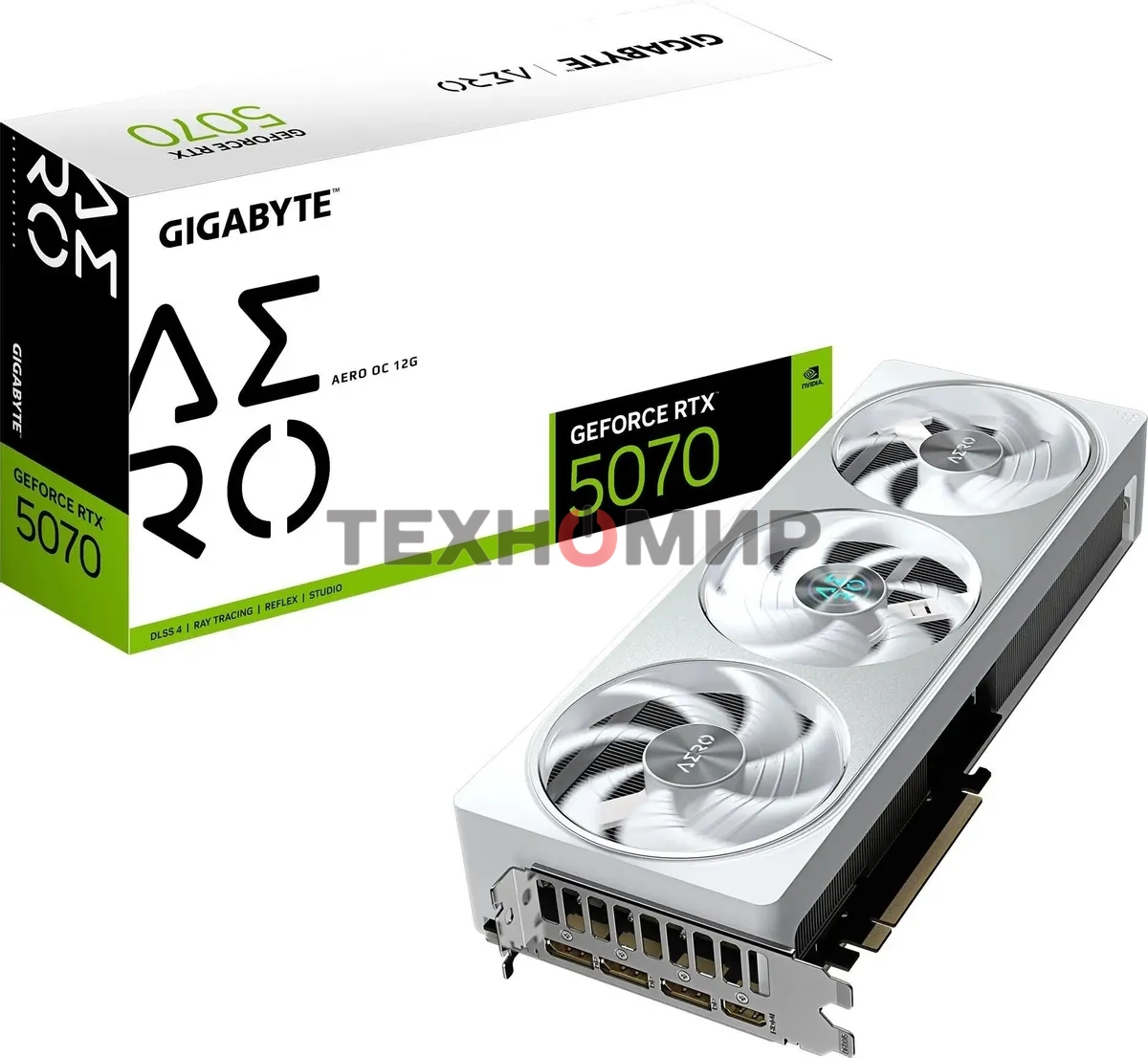 Видеокарта Gigabyte PCI-E GV-N5070AERO OC-12GD 1.0 NVIDIA GeForce RTX 5070 12Gb 192bit GDDR7 2805/28000 HDMIx1 DPx3 HDCP Ret