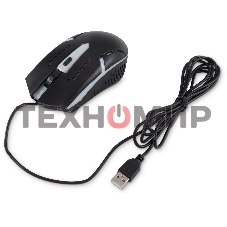 Мышь проводная Oklick 398G черный, 2400 dpi, USB, кнопки - 4