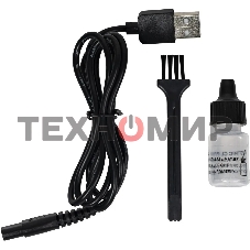 Набор для стрижки Galaxy Line GL 4166, черный с голубым, 3 Вт, время работы до 1,5 ч, аккум. Li-Ion 3,7 В, емк. аккум. 600 мА*ч, лезв. из нерж. стали, ширина лезвия 40 мм, 24 положения насадки-расчески (3,5 - 14,5 мм), филир. гребень, индик. заряда аккум.