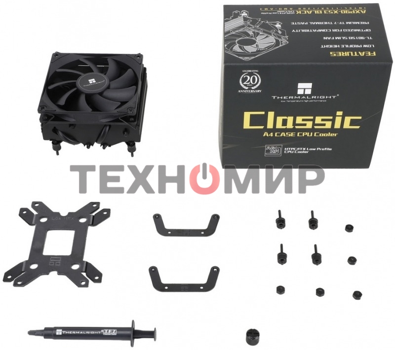 Устройство охлаждения (кулер) Thermalright AXP-90 X53 Black Soc-AM5/AM4/1200/1700/1851 черный 4-pin 22.4dB Al+Cu 330gr Ret (AXP-90-X53-BLACK)
