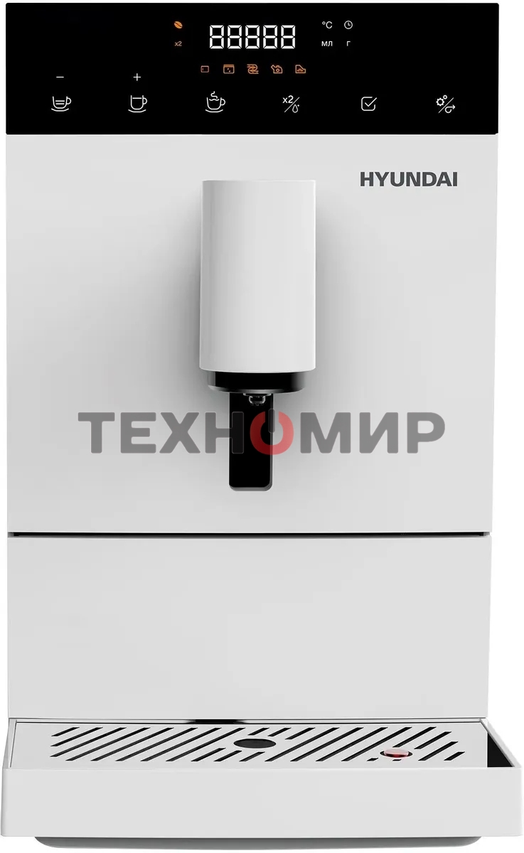 Кофемашина Hyundai HAM-4400 белый/черный, исп. кофе - зерновой, 1.1 л, 1350 Вт, 20 бар