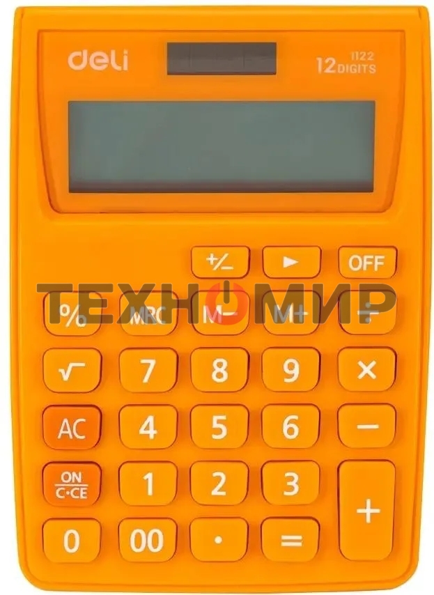 Калькулятор настольный Deli E1122/OR оранжевый 12-разр.
