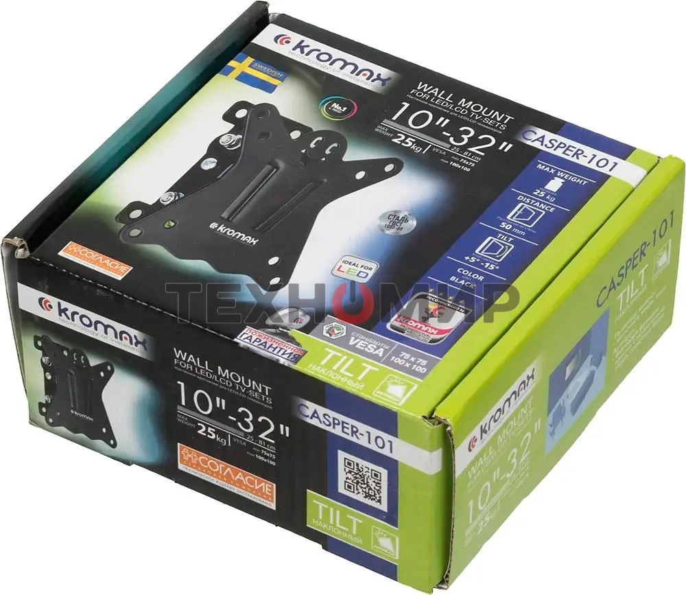 Кронштейн для телевизора Kromax CASPER-101 черный, 10