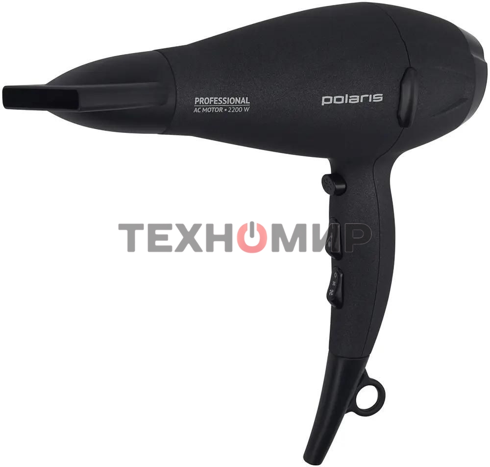 Фен Polaris PHD 2289AC серый, 2200 Вт, ионизация
