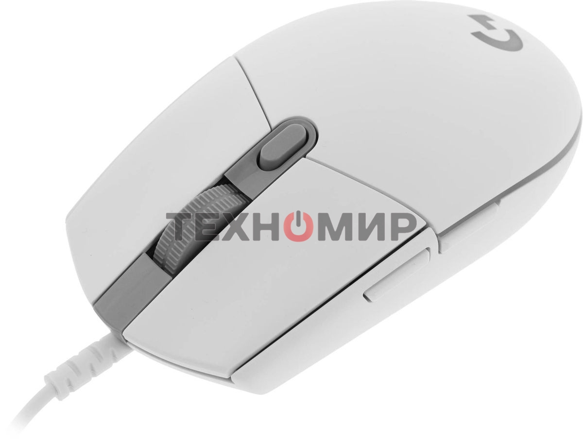Мышь проводная Logitech G102 LIGHTSYNC белый, 8000 dpi, USB, кнопки - 6