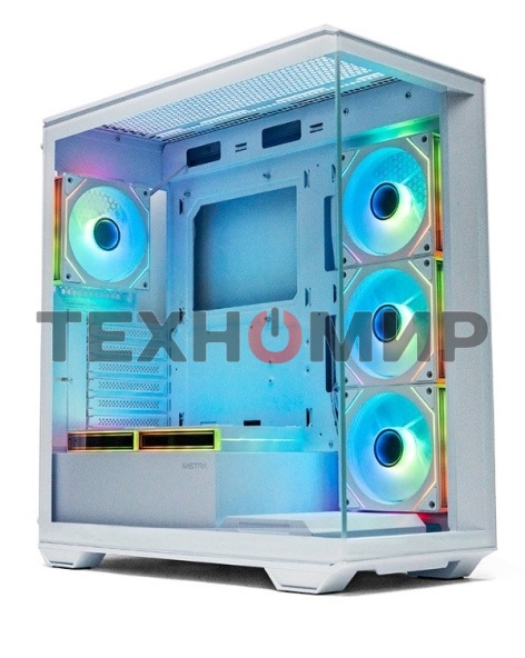 Корпус ATX Xastra Q600 6ARGB-C10-UC White без БП, боковая панель из закалённого стекла, USB 3, USB Type-C