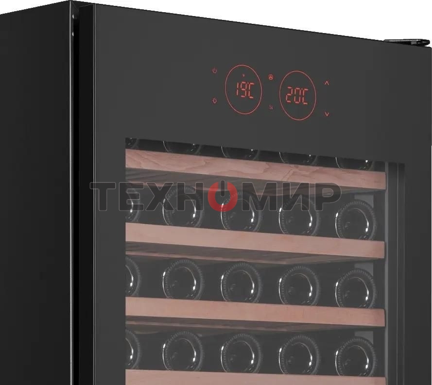 Винный шкаф встраиваемый Maunfeld MBWC-415D171, вместимость: 171 бутылок, черный