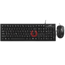 Комплект клавиатура+мышь Genius KM-100SE проводной, USB, 1200 DPI, чёрный